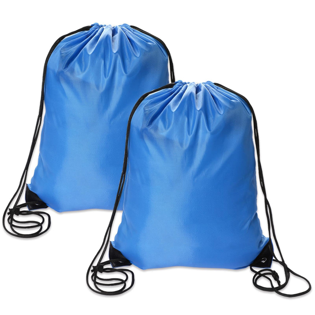 Sliverdew 2 Pcs Blue Drawstring Backpack Bags Sports Cinch Sack String Bags Drawstring Gym Bag Draw String Backpack Bulk Swimming String PE Bags