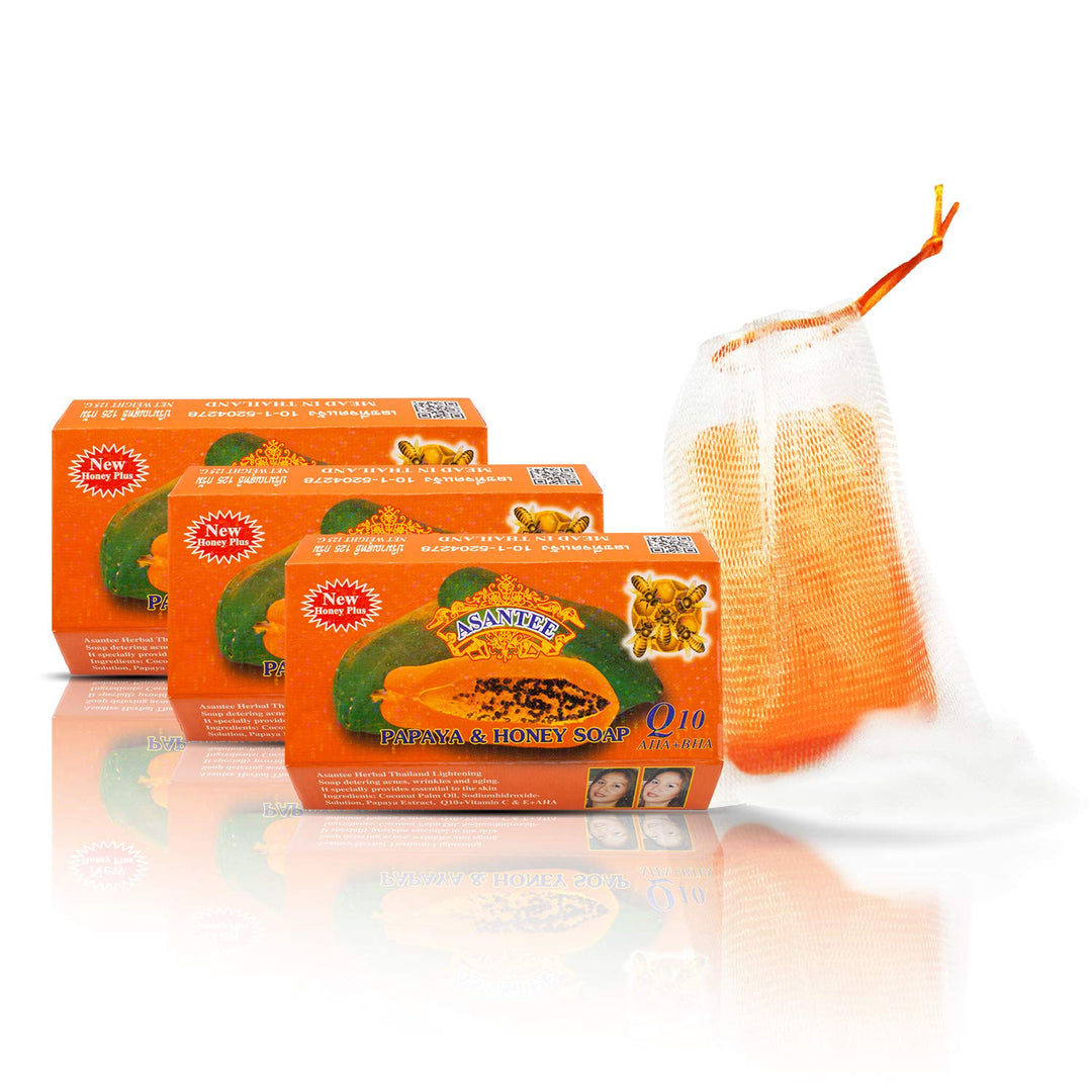 Asantee Papaya & Honey Soap 4.40 Oz (Pack Of 3)
