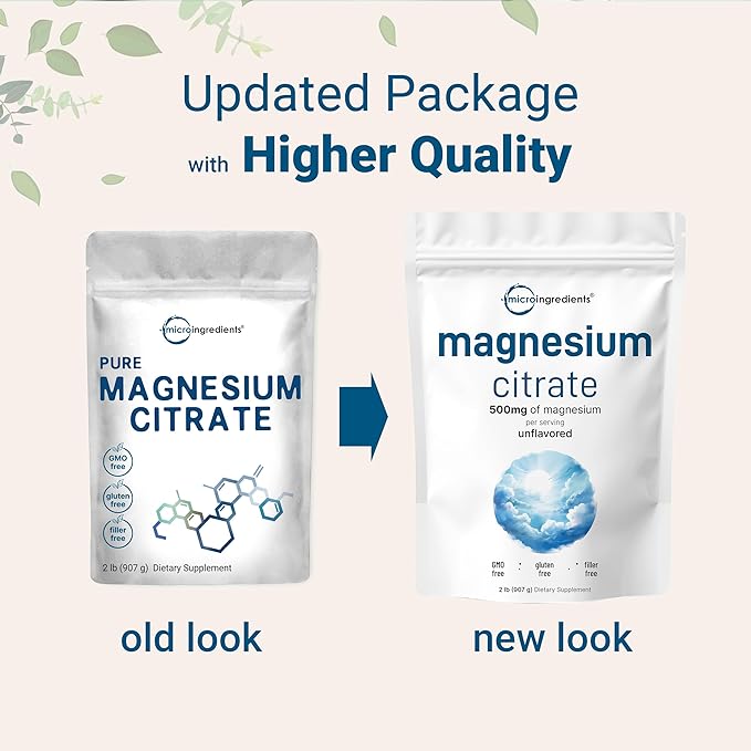 Pure Magnesium Citrate Powder (Citrato de Magnesio en polvo), 2 Pounds (32 Ounce), Pure and Filler Free, Relaxation and Nutrient Utilization, Vegan