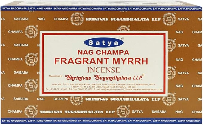 Fragrant Myrhh Incense Sticks and Incense Stick Holder Bundle Insence Insense Satya Incense