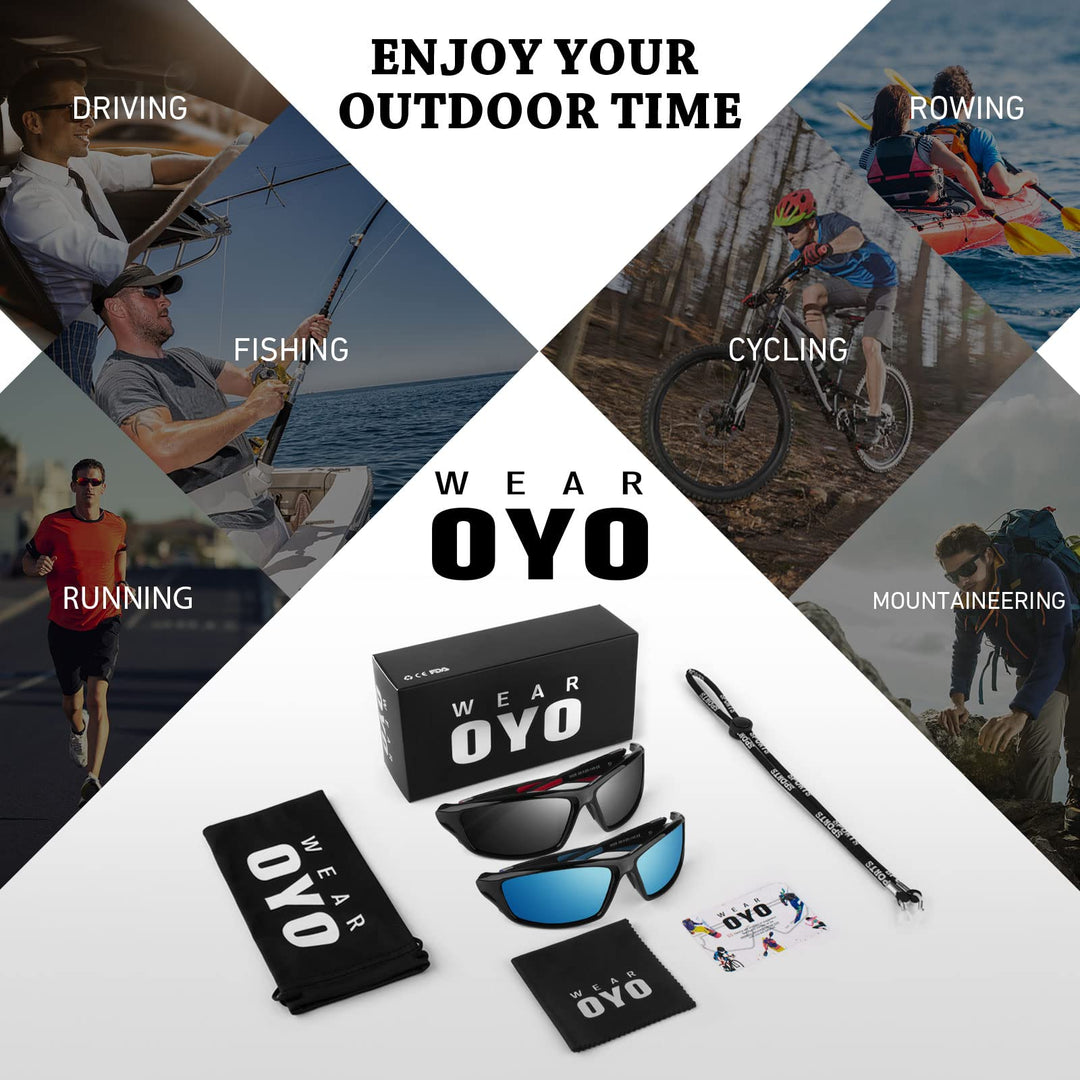 WEAROYO Polarized Sports Sunglasses for Men Women,Cycling Running Driving Fishing Trekking Sun Glasses 100% UV Protection