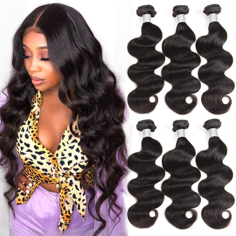 Beauty Princess Body Wave Human Hair 3 Bundles Double Weft 10A Brazilian Hair Bundles (20/22/24Inch, 3 Bundles)