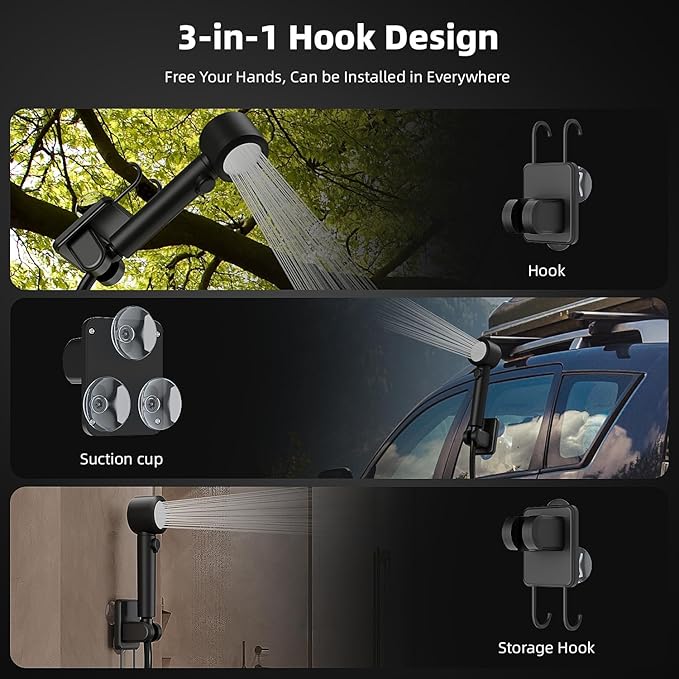 8000mAh Portable Camping Shower, Upgrade Rechargeable Electric Shower Pump with 5 Gallon Bucket, Intelligent LED Display,Portable Shower for Outdoor