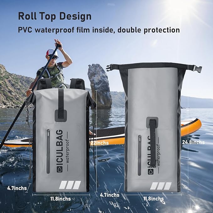 Waterproof Backpack For Women Men Dry Bags Waterprof Bags for Kayaking Boating Travele Hiking Camping Dry Bag 20L