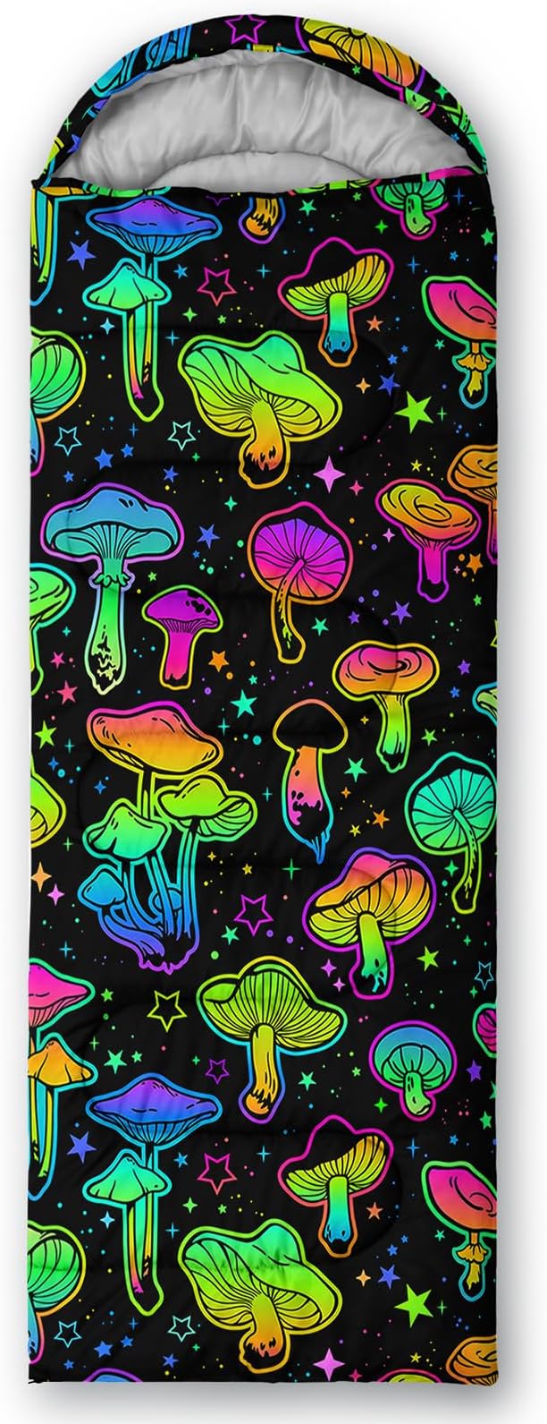 AILONEN Kids Floral Cat Camping Sleeping Bags,Lightweight & Waterproof,3 Season Warm & Cool Weather,Kawaii Kitten Sleeping Bags for Girls Adults,Travelling,Outdoors