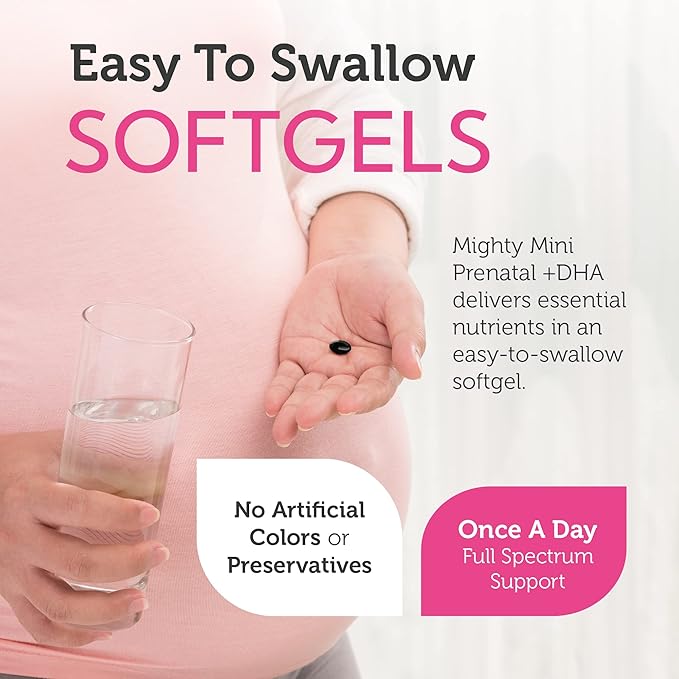 Zahler Mighty Mini Prenatal Vitamin with DHA & Folate - Certified Kosher - All Natural Prenatal Vitamins - Multivitamin for Pregnant Women - 19 Prenatal Vitamins Including Folic Acid (90 Softgels)