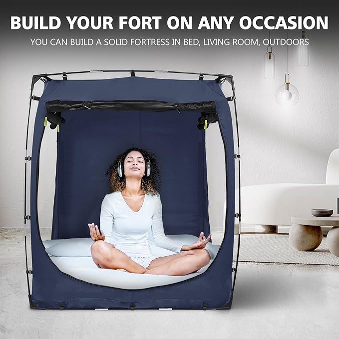 Bed Tent Bed Canopy BunkTwin Size Tents for Adult and Kids- Original Design Portable Dream Tent Indoor Sleeping Tents 80% Blackout with 3 Doors Breathable Big Space Tents