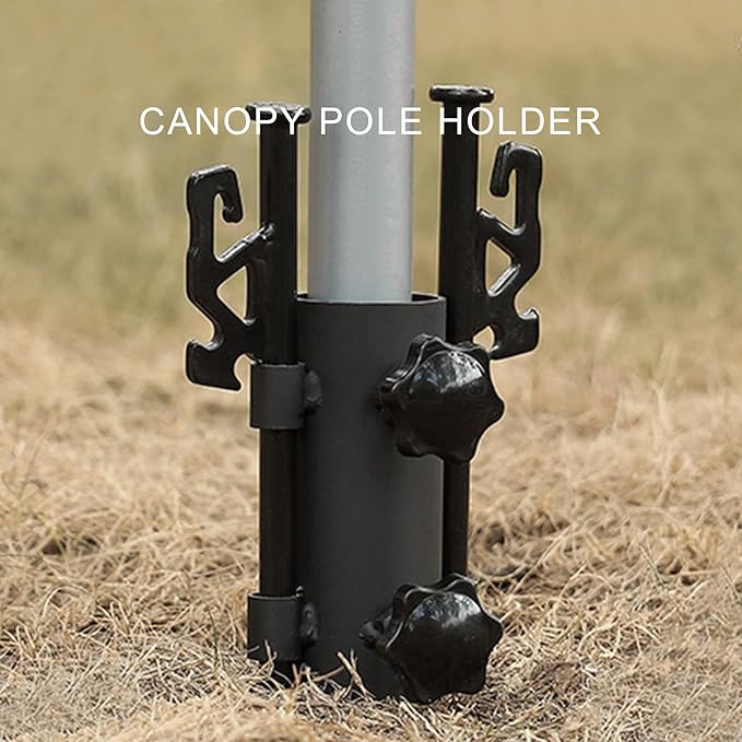 2-Pack Tent Holder Camping Tent Pole Holder, Portable Tent Holder Tube Outdoor Reinforced Windproof Shade, Tarp Pole Holder for Camping, Fishing, Hiking