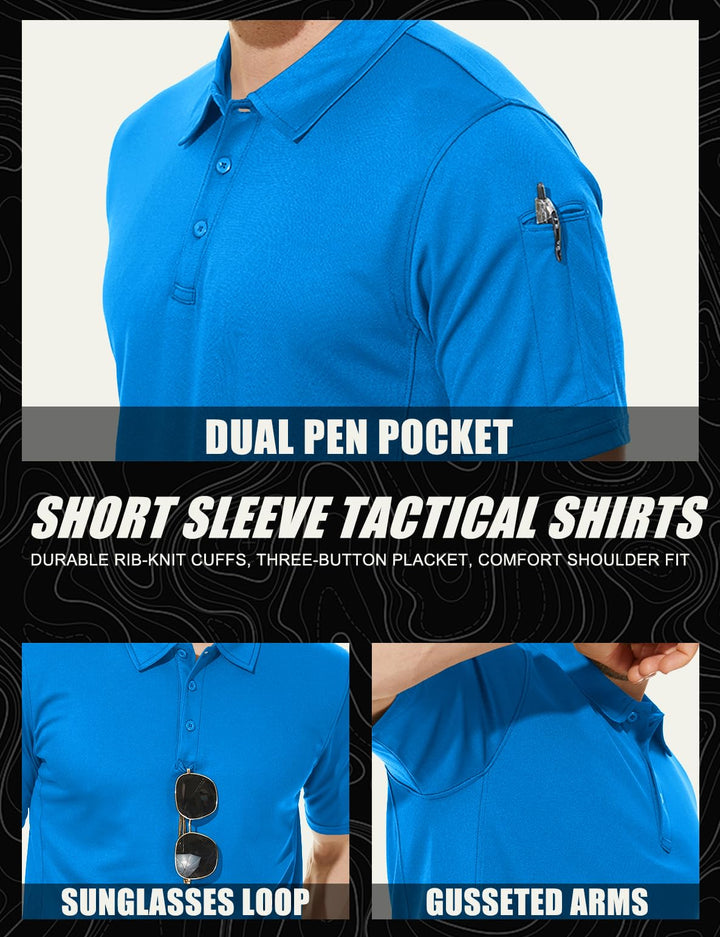 MAGCOMSEN Short Sleeve Polo Shirts for Men Golf Shirts for Men Fall Shirts Mens Golf Shirts Fishing Shirts Work Shirts Casual Shirts Quick Dry Shirts Summer Shirts Golf Polo Shirts for Men