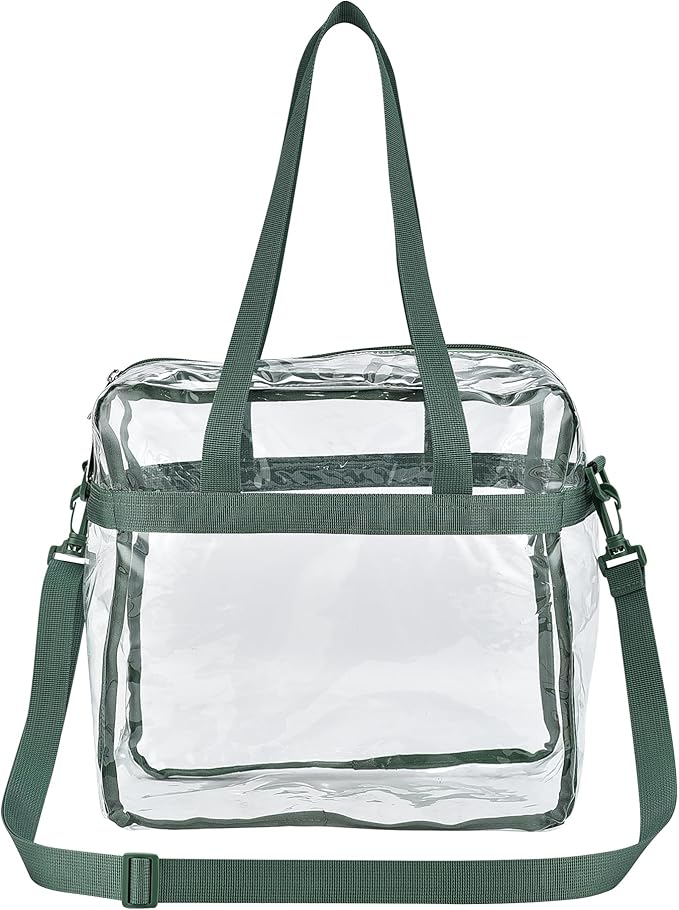 USPECLARE Clear Tote Stadium Approved, Security Travel & Gym Clear Bag for Work Sports Games Concerts