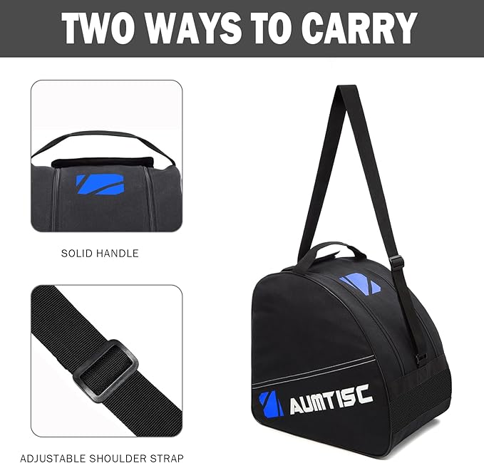 AUMTISC Ski Bag and Boot Bag Combo, Padded Ski Bags for Air Travel Flying, Adjustable Length for Skis Up to 200 cm and Boots Up to Size 13