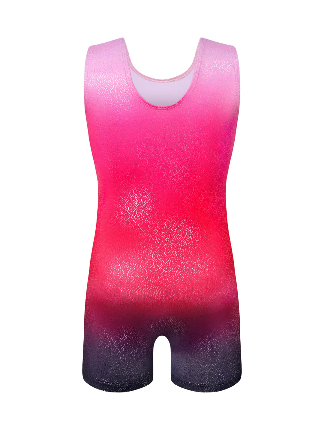 Domusgo Leotard for Girls Gymnastics Size 5-6 Years Old Shiny Pink Gradient Biketard