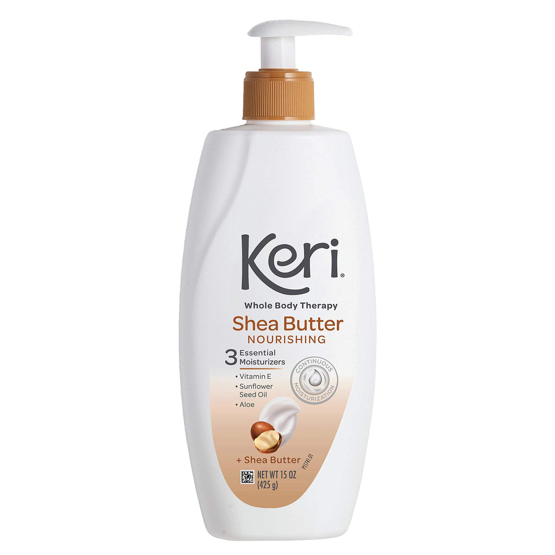 Keri Whole Body Therapy Original Shea Butter Lotion, Continuous Moisturization, 3 Essential Moisturizers (Vitamin E, Aloe And Su