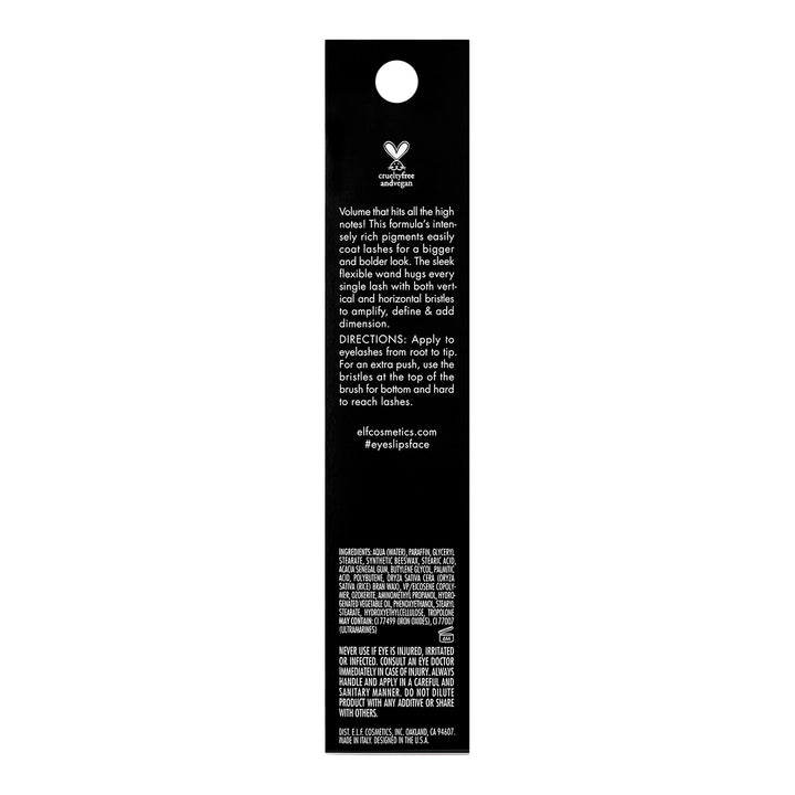 e.l.f. Lash It Loud Mascara, Volumizing & Intensely Pigmented Formula For Fuller & Bolder Lashes, Adds Dimension, Vegan & Cruelty-Free, Black, 0.23 Oz