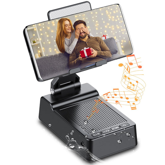 taopodo Foldable Phone Stand with Wireless Bluetooth Speaker and Anti-Slip Base, Birthday Gifts for Men/Women, Gadgets for Anniversary Idea Gift, Stocking Fillers for Beloved