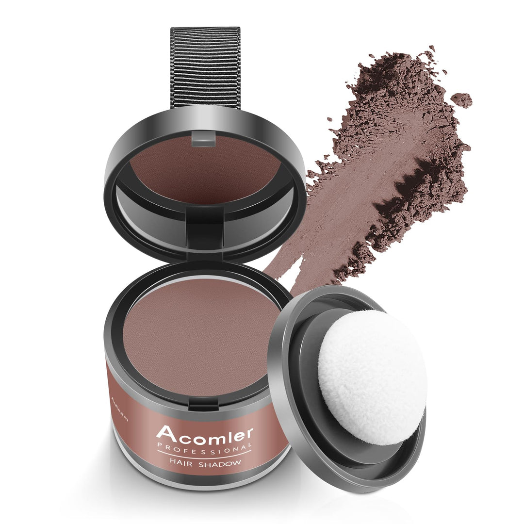 Acomler Instantly Root Cover Up Powder - Hairline Shadow, Touch Up For Thinning, Grey Hair, Eyebrows, Beard Line, Bald Spots (Au