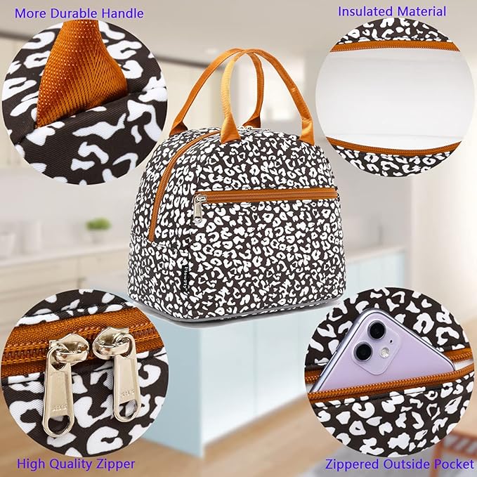 FlowFly Insulated Lunch Cooler Bag - Tote Bag Organizer for Women/Men, Cow