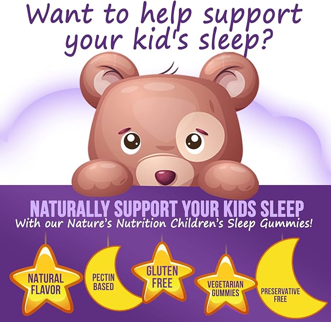 Kids Sleep Gummies 2mg - Children's Sleep Gummy with Melatonin, Non-Habit Forming, Works with Natural Sleep Cycle, Supports Peaceful, Restful Sleep, Calm & Drug-Free, Natural Berry Flavor, 60 Gummies
