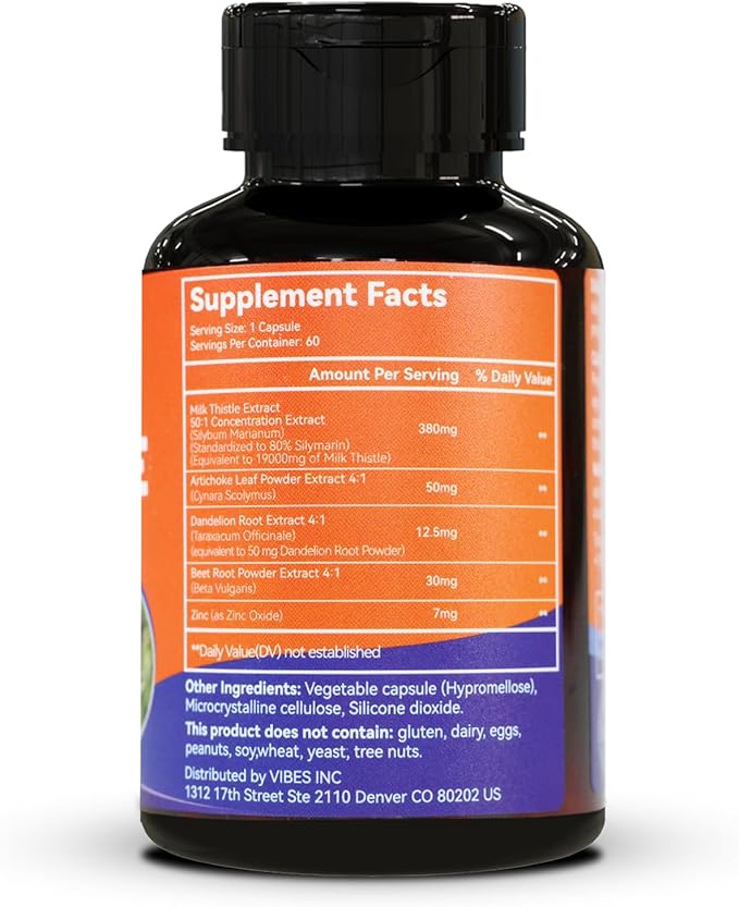 Milk Thistle Capsules 19000mg Equivalent, 50X Concentrated Seed Extract & 80% Silymarin Standardized, Liver Support Supplement, Vegan, Non-GMO, 120 Capsules