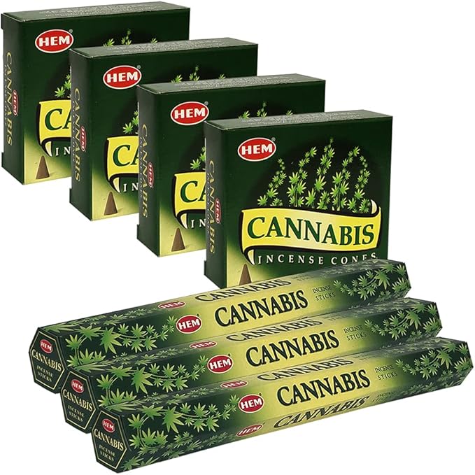 Cannabis Incense Sticks and Cone Incense Holder Variety Pack Bundle insence insense insienso
