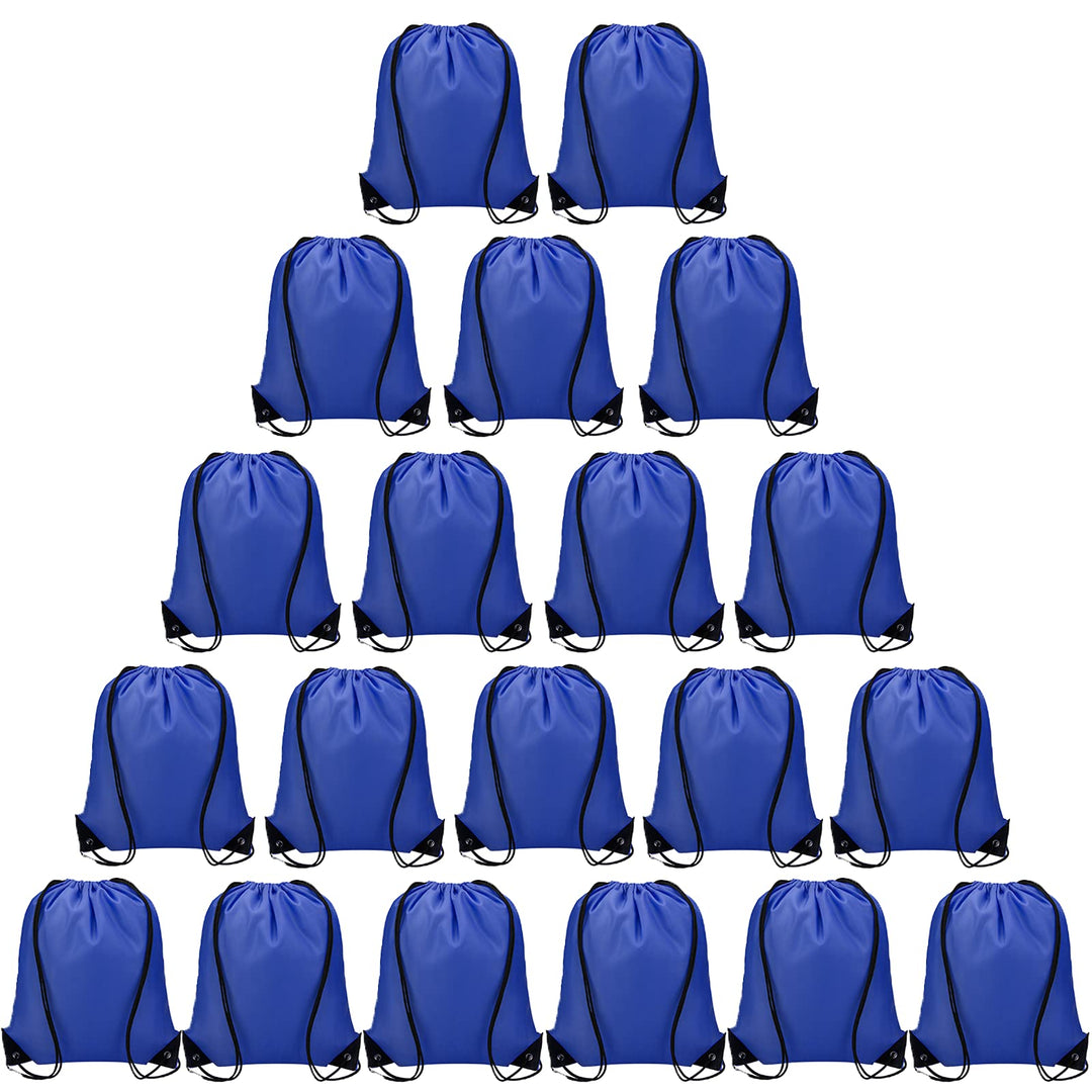 Vorspack Drawstring Backpacks Bulk 20 Pieces String Bags Customized Bags for Party Gym Sport Trip - Blue
