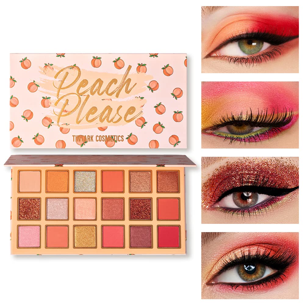 Tintark Peach Please 18 Colour Eyeshadow Palette For Beauty - Eyeshadow Cosmetics With Matte Metallic Sparkle Shimmer Pink & Hig