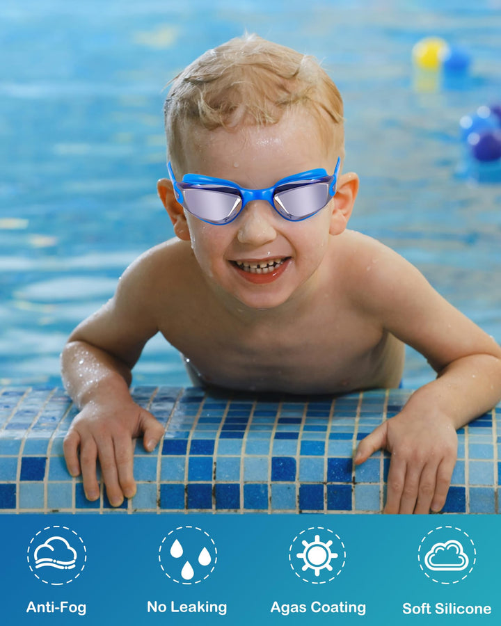 Aegend Kids Swim Goggles, Pack of 2 Swimming Goggles for Children Boys & Girls Age 3-14