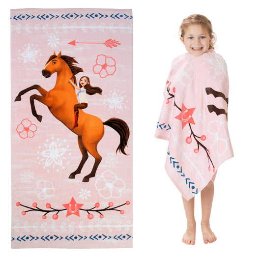 Spirit Riding Free Kids Super Soft Cotton Bath/Pool/Beach Towel, 58 in x 28 in, By Franco