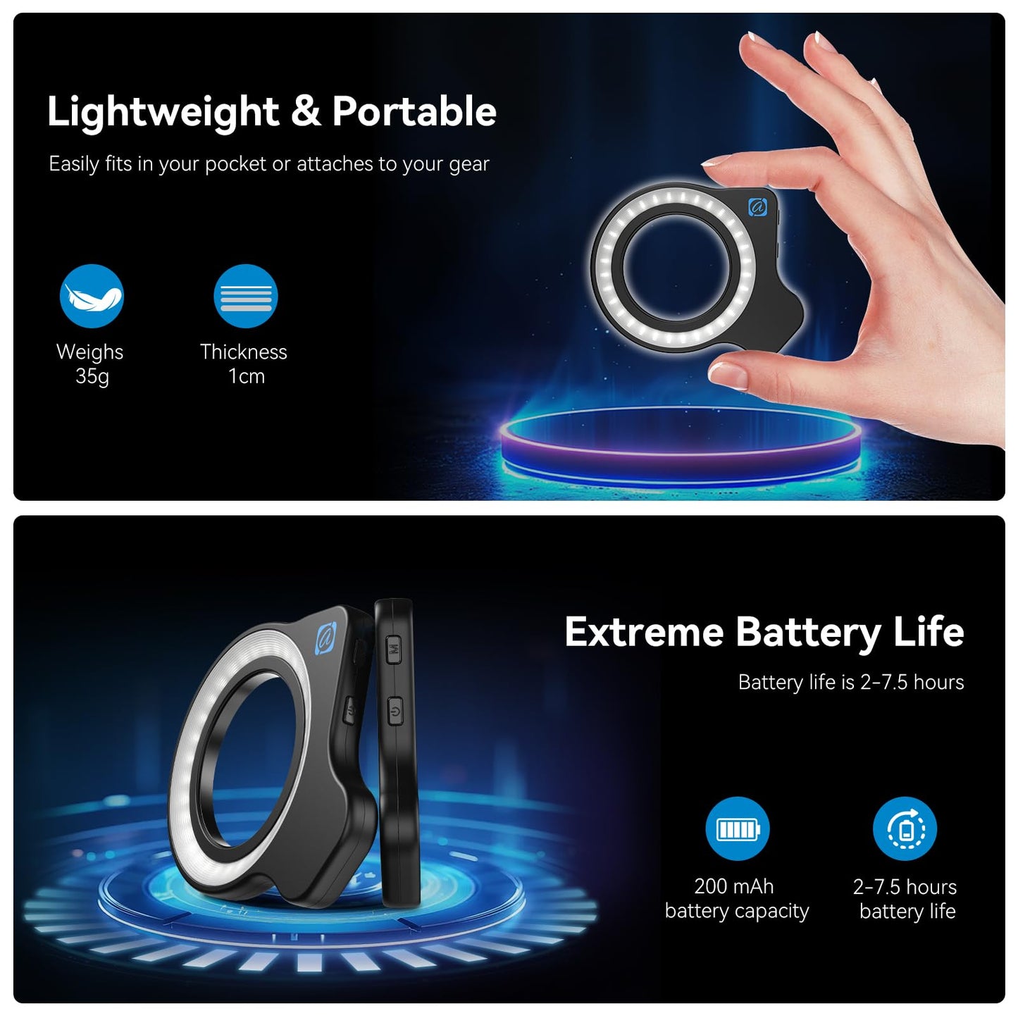 10-20x Zoom Macro Lens Set with Fill Light for Smartphones, Macro Phone Lens with Universal Lens Clip, HD Photography for iPhone and Android Phones