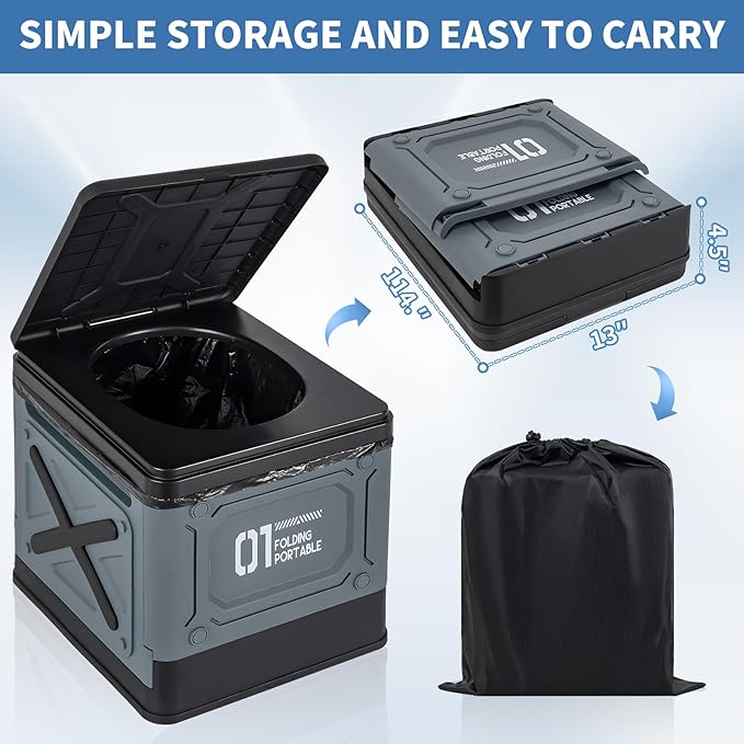 AKOZLIN Portable Pop Up Shower Tent with Camping Toilet for Camping Beach Outdoor Use 47.2" Lx47.2 Wx74.8 H