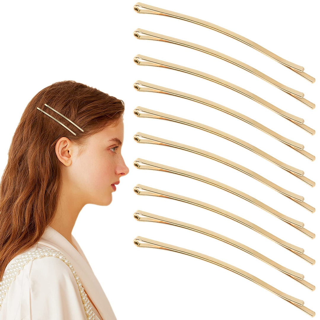 50 Gold Jumbo Bobby Pins, 3.34 Inch Metal Hair Clips Hair Pin Bobby-Pins Hairpins Hair Accessories For Women Thick Long Updo Hai