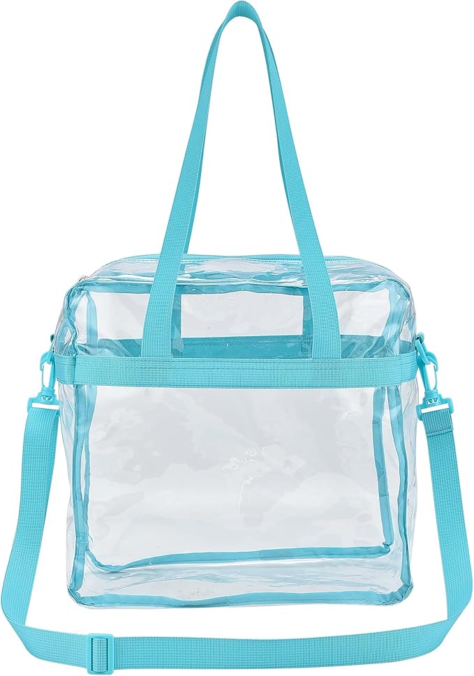 USPECLARE Clear Tote Stadium Approved, Security Travel & Gym Clear Bag for Work Sports Games Concerts