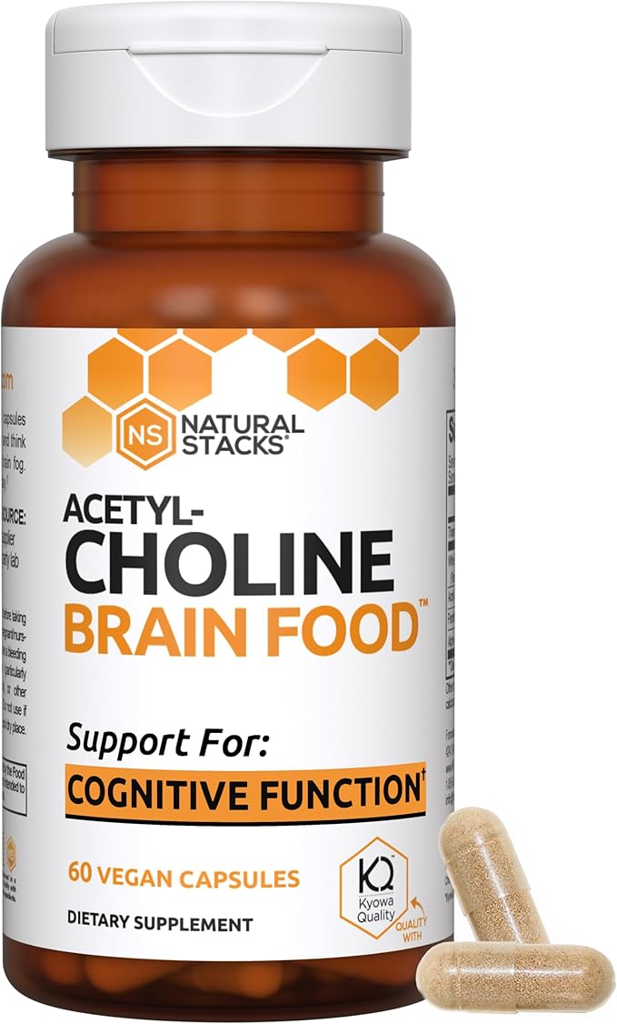 Acetylcholine Brain Food - Acetyl L-Carnitine & Alpha GPC Supplement - Supports Production of Acetylcholine - Neurotransmitter Supplement for Cognitive Function - 120 Capsules