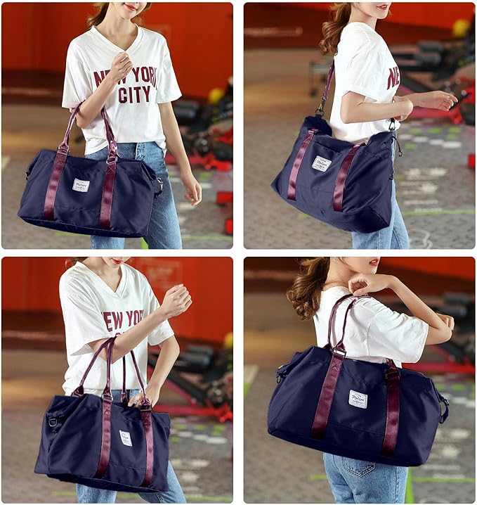 Travel Duffel Bag,Sports Tote Gym Bag,Shoulder Weekender Overnight Bag for Women
