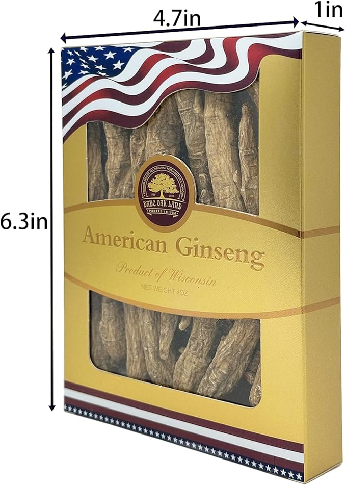 DOL Hand Selected Cultivated Wisconsin American Ginseng Pearl Ginseng 花旗参/西洋参 精选珍珠参 - in Box. (Medium 4oz/Box*4)
