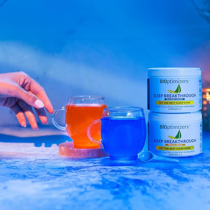 BIOptimizers Sleep Breakthrough – Natural Melatonin Free Vegan Deep Sleep Support with Magnesium and Zinc for Adults | Non Habit Forming | 202.5 g Powder (Tropical Dreams)