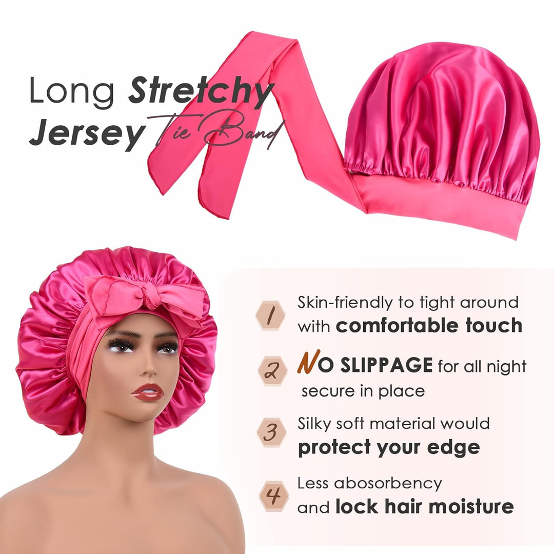 Silk Sleeping Bonnet for Women | Double Layer Satin Lined | Burgundy