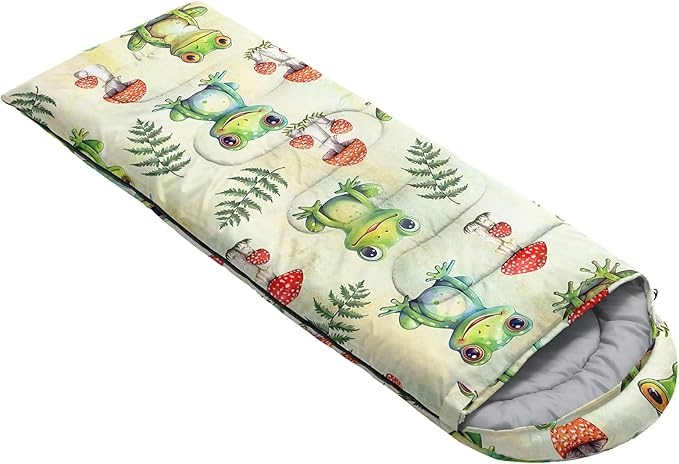 AILONEN Kids Floral Cat Camping Sleeping Bags,Lightweight & Waterproof,3 Season Warm & Cool Weather,Kawaii Kitten Sleeping Bags for Girls Adults,Travelling,Outdoors