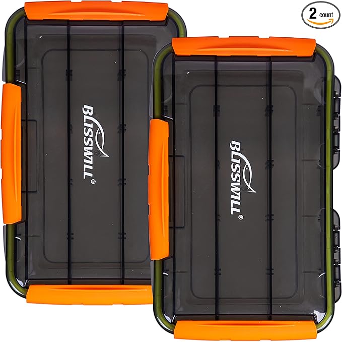 BLISSWILL Fishing Tackle Storage Trays,Fishing Tackle Box,Storage Organizer Box,3600/3700 Tackle Trays with Removable Dividers,Tea-Colored Transparent Waterproof Fishing Tackle Storage