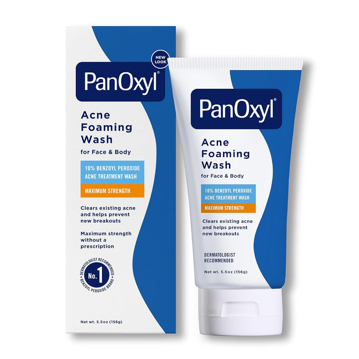 PanOxyl 10% Benzoyl Peroxide Acne Foaming Wash | Maximum Strength, 5.5 Oz