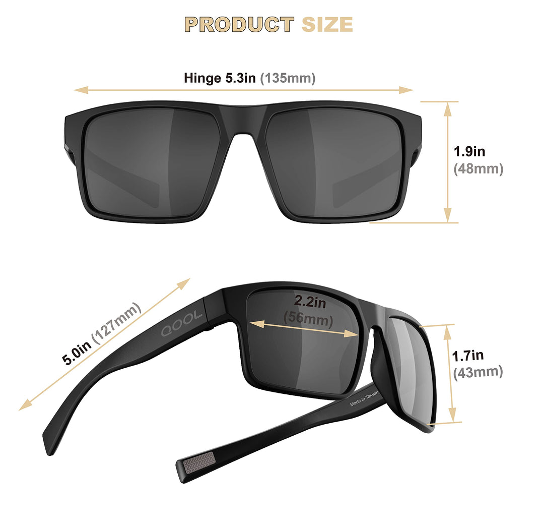 QOOL TIMES Living out your F1A Square Polarized smoke Sunglasses Men Women Fishing Running Driving