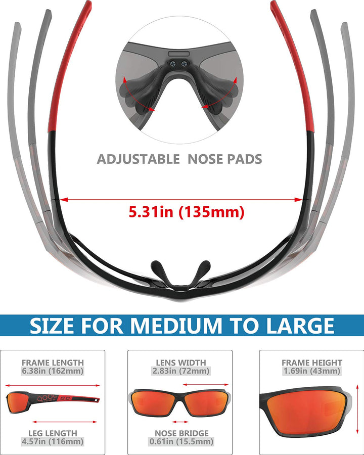 QOOL TIMES Living out your Polarized Men Women Sports Sunglasses REVO 100% UV Protection Fishing