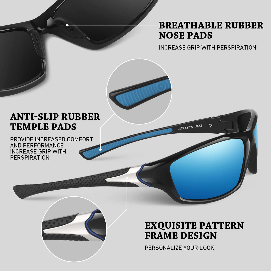 WEAROYO Polarized Sports Sunglasses for Men Women,Cycling Running Driving Fishing Trekking Sun Glasses 100% UV Protection