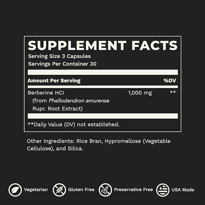 LifeSeasons Berberine - Support for Digestion, Heart & Immune Health - Balances Sugar and Lipid Levels in Blood - 1000 mg per Serving - 90 Capsules