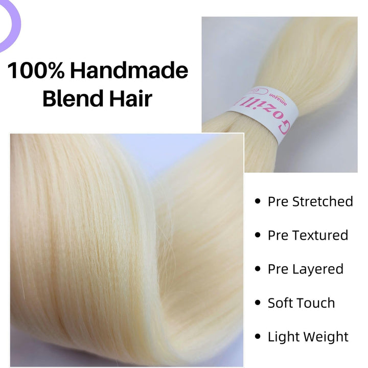 Blonde Braiding Hair Pre Stretched Knotless Braids Hair Extension 28 Inch Fake Blonde Hair for Braiding