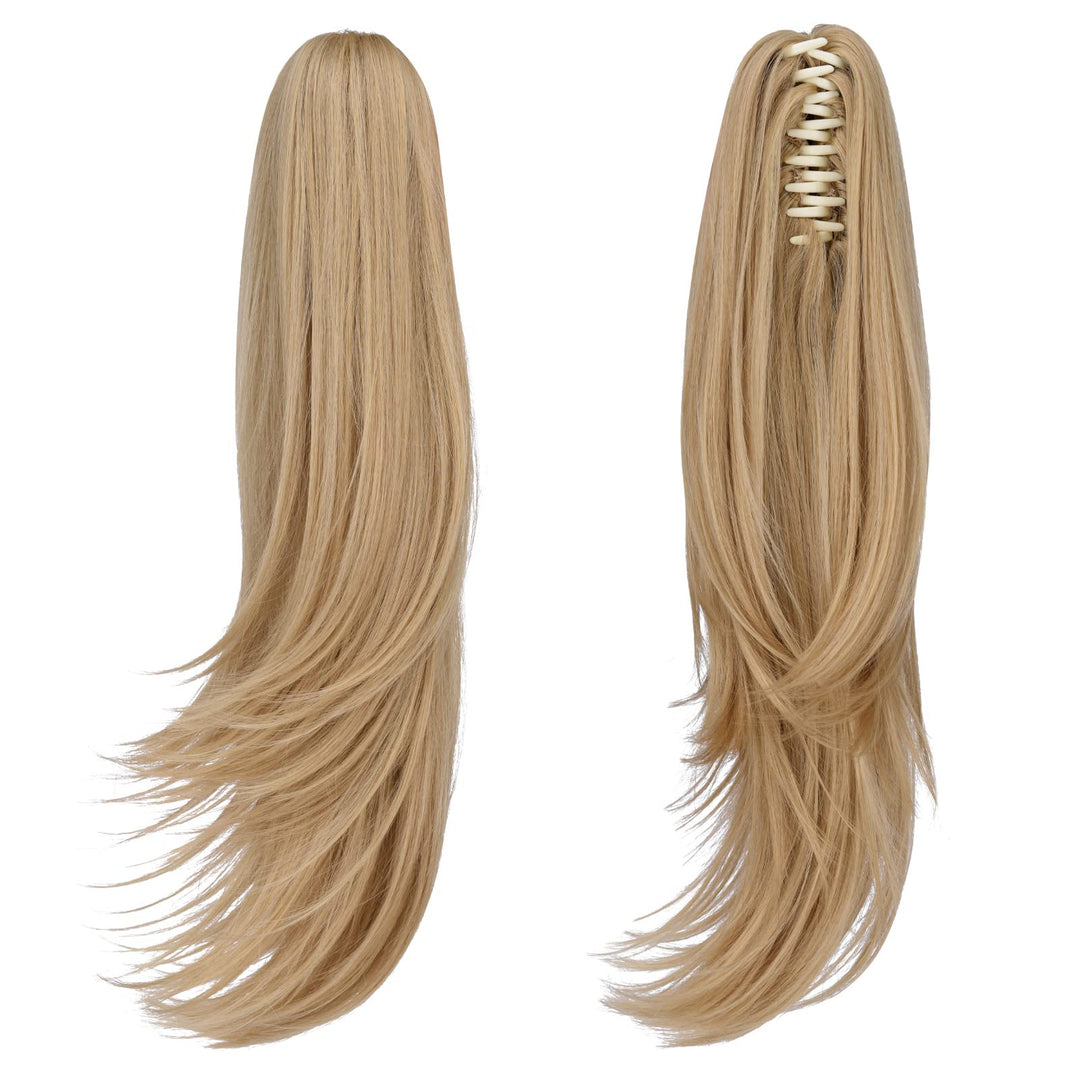 Shulashop Blonde Ponytail Extension,20'' Ponytail Hair Extensions Ponytail Curly Claw Hair Hair Extension Natural Looking Synthe