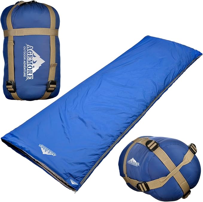 AGEMORE Ultralight Warm Weather Envelope Sleeping Bag, Lightweight Waterproof Compact Sleeping Bag, for Spring Summer & Fall, 75’’L X 30’’W Fit for Kids Teens Or Adults Outdoor Camping & Backpacking