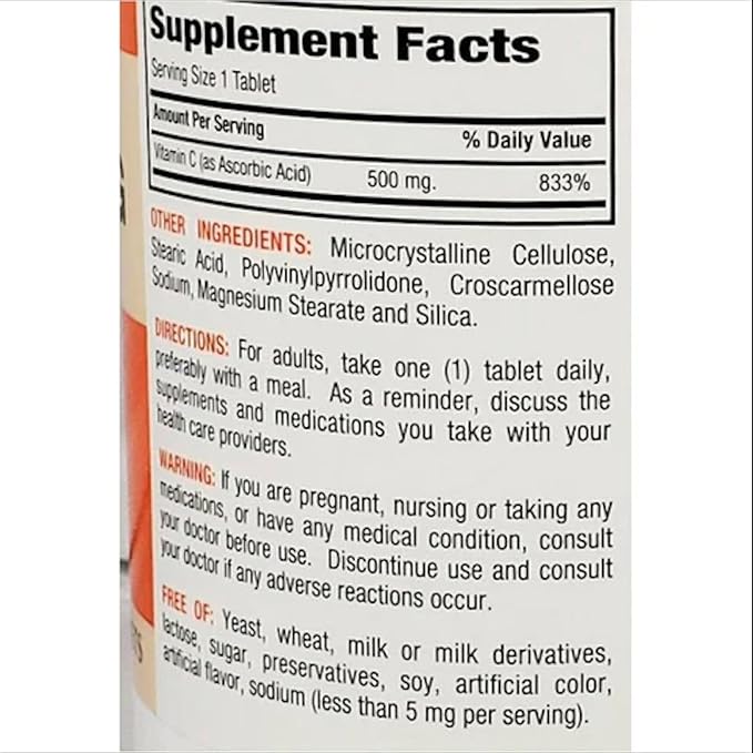 MAJOR Vitamin C-500 mg Ascorbic Acid - New Formula - Vitamin C Tablets - Dietary Supplement - 300 Tablets