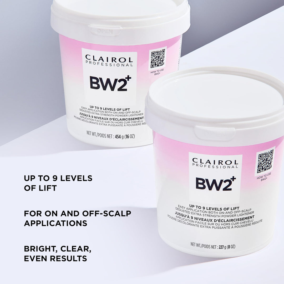 Clairol Professional BW2+ Dedusted Extra Strength Powder Lightener for Hair Highlights, 1 oz.