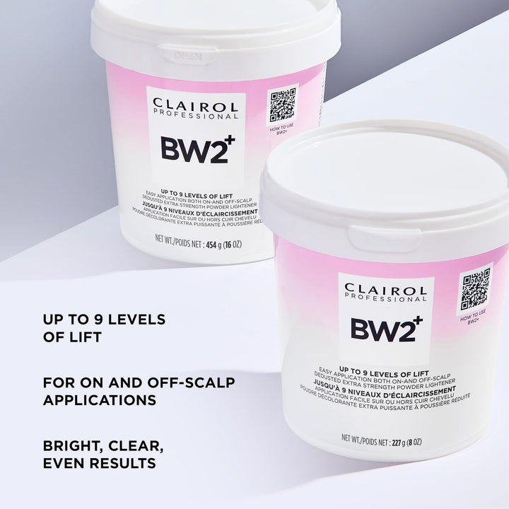 Clairol Professional BW2+ Dedusted Extra Strength Powder Lightener for Hair Highlights, 1 oz.